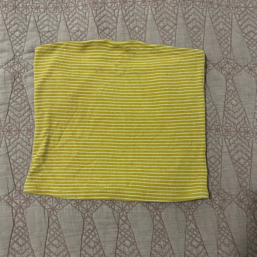 American Eagle Outfitters Yellow Striped Tube Top